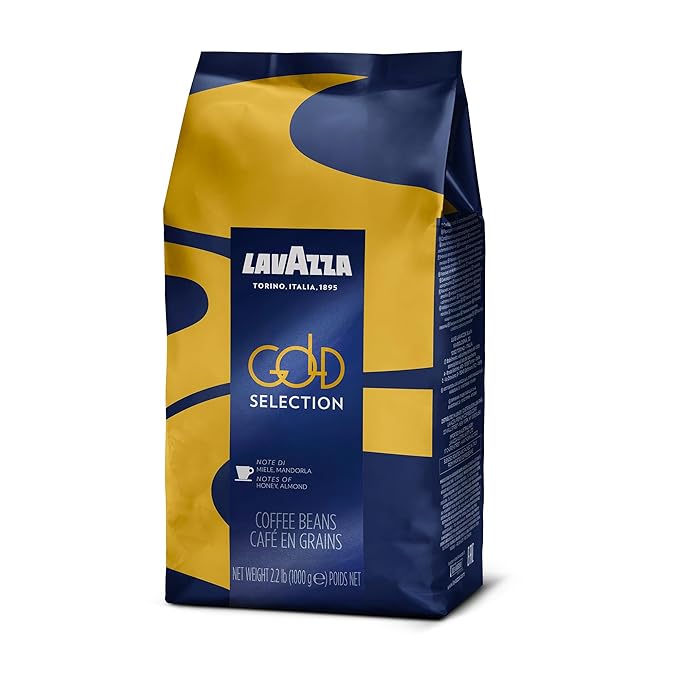 Lavazza Gold Selection Whole Bean Coffee Blend, Light Roast, 2.2 Pound Bag ,Premium Quality, Blended and roasted in Italy,Well balanced, Aromatic Blend with notes of honey and almond