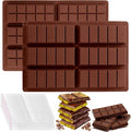 Mity Rain Chocolate Bar Mold Deep - Silicone Thick Mold for Stuffed Bars, Knafeh Pistachio Chocolate Break Apart Candy Molds With 200pcs Storage Bags (Square + Rectangle)