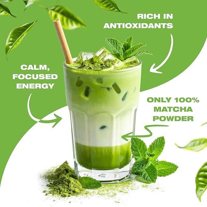 Organic Matcha Green Tea Powder (4-Oz) – Certified USDA Organic Powder for Matcha Latte, Tea, and Smoothies – Kosher, Non-Gmo, Antioxidant Rich Fruit Tea by Total Tea