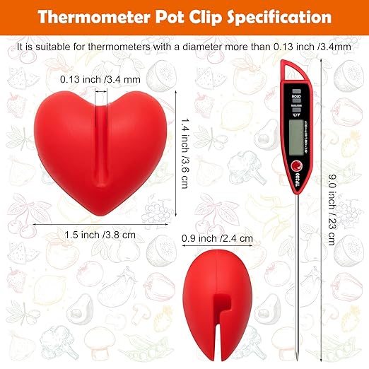 2+1Pcs Thermometer Pot Clip Holder, Windspeed Candy Thermometer Pot Clip Holder for Digital Thermometer Holder for Candle Soap Jam Candy Milk Chocolate Cooking
