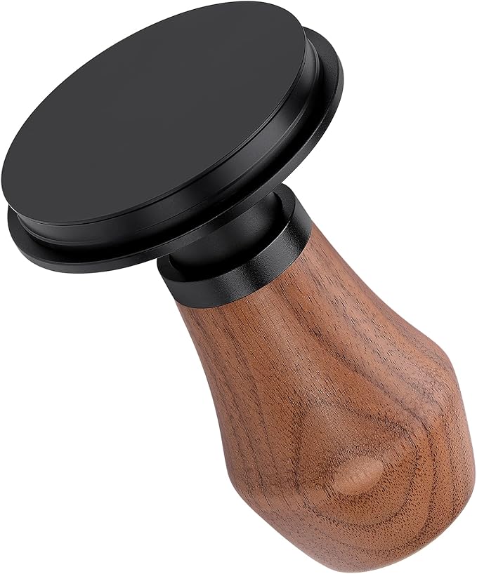 Normcore 58mm Spring Loaded Coffee Tamper V4.1 with Click Feedback, Titanium PVD Flat Base, Self-Leveling Espresso Tamper for 58mm Portafilters, Genuine American Walnut Handle