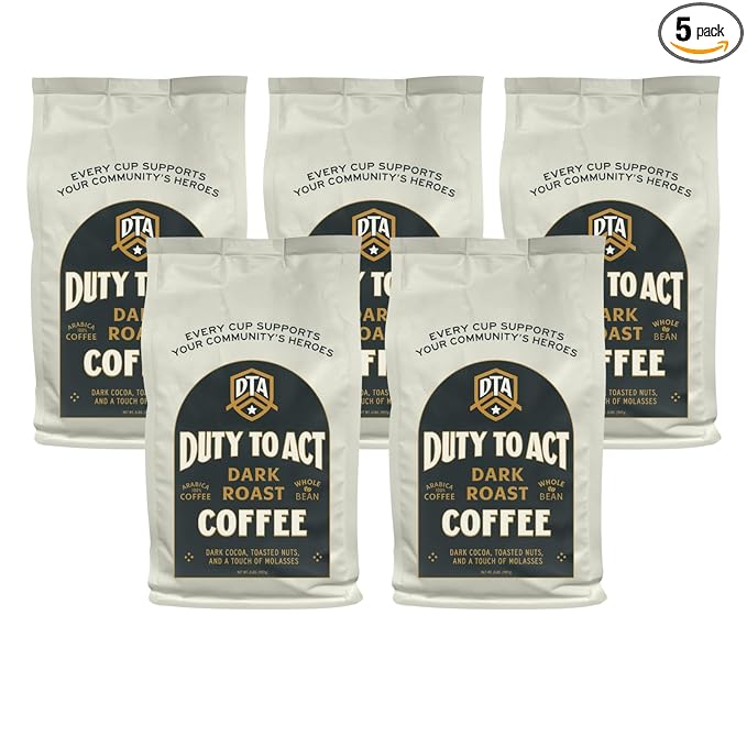 Duty to Act Dark Roast Whole Coffee Beans, 2 lbs (Pack of 5)