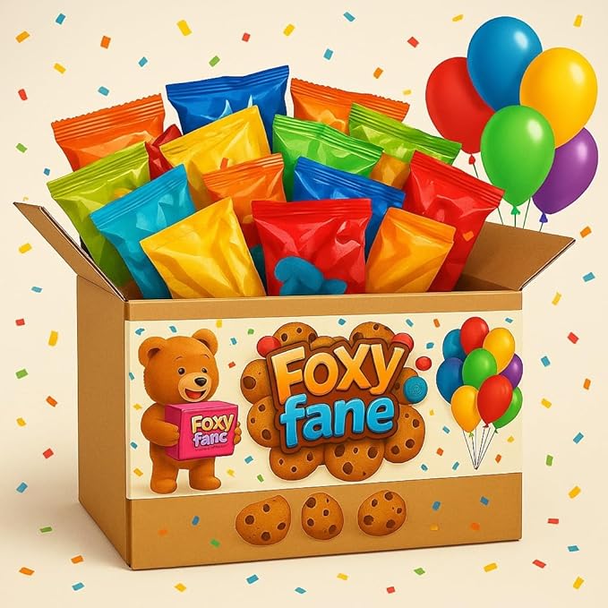 Foxy Fane 30-Count Holiday Gift Box - Variety Pack of 30 Healthy Snacks & Treats