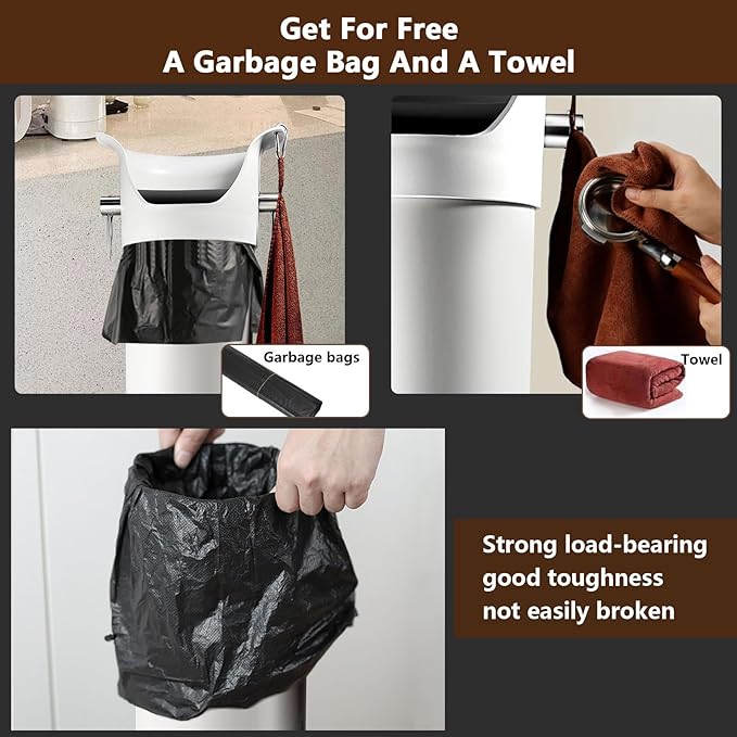 Knock Box for Espresso Grounds, Commercial Floor Standing Barista Style Absorbent Knockbox with Removable Non-Slip Base, Coffee Grind Collection Dump Bin,White