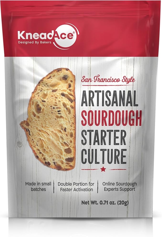 KneadAce Complete Sourdough Bread Baking Kit - 34oz Starter Jar, Cotton Rope Proofing Baskets, Magnetic Bread Lame, and Fast-Activation Sourdough Starter Culture for Perfect Artisan Loaves