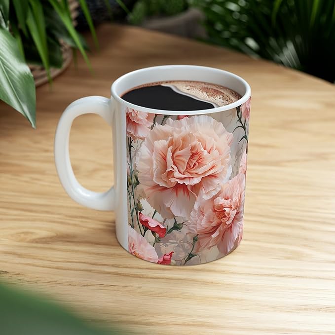11 OZ Novelty Coffee Mugs - Christmas Gift (Carnation Mug)