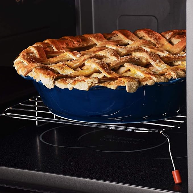 Bosmarlin Ceramic Pie Pan, 9 Inches Pie Dish, 50 oz, Pie Plate for Baking, Microwave, Oven Safe and Dishwasher safe (Deep Blue, 9 inches)