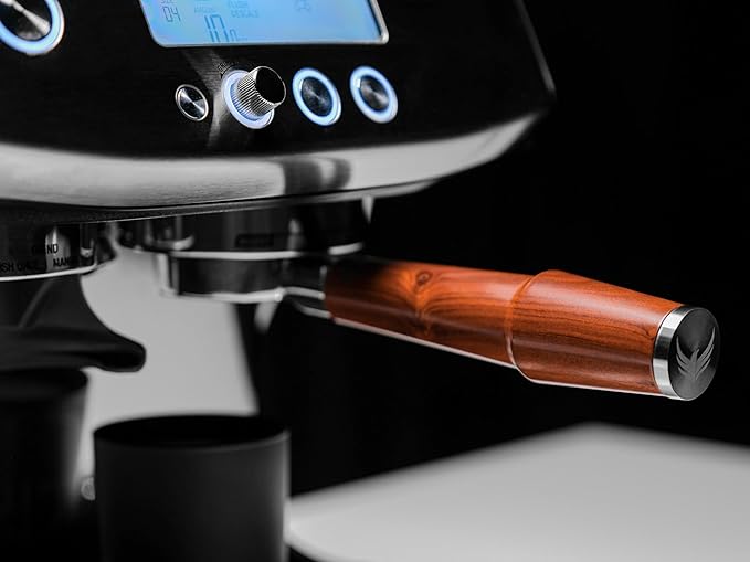 54mm Bottomless Portafilter Breville Compatible Rosewood Handle & Naked 18-21 Gram Filter Basket Included, Fits Barista Express, Pro, Touch, Bambino Plus, Infuser, Duo Temp Pro Impress