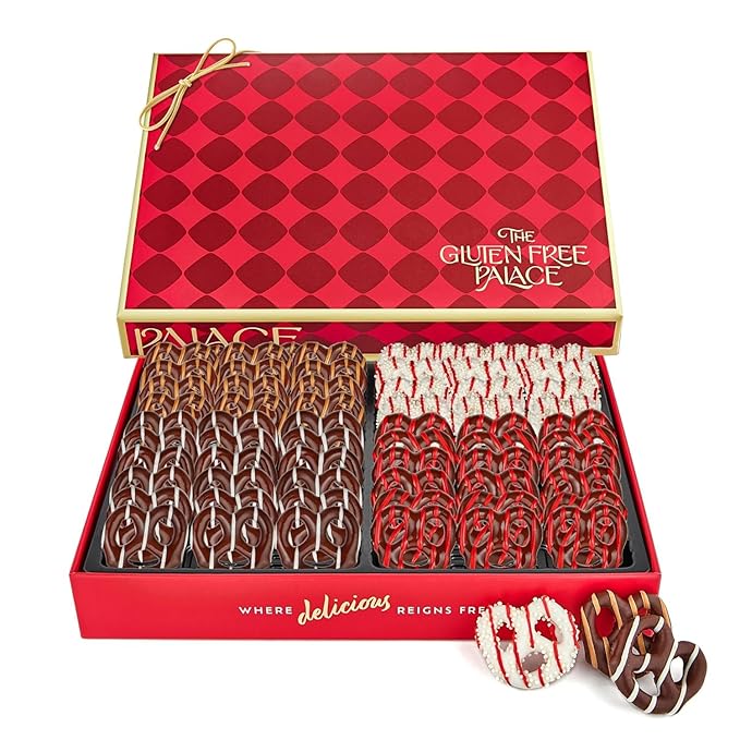 Gluten Free Palace Chocolate Covered Pretzels Gift Basket – Mother’s Day Chocolate Pretzel Gift – Gluten Free Easter Treats – Family, Friends, Corporate, Thank You & Get Well (4 Flavors)