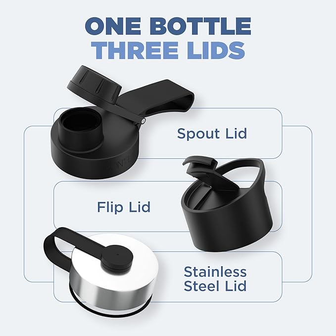IRON °FLASK Camping & Hiking Hydration Flask with 3 Lids - Stainless Steel, Double Walled & Vacuum Insulated Water Bottle - Leak Proof & BPA Free (Bubble Gum, Spout - 64 oz)