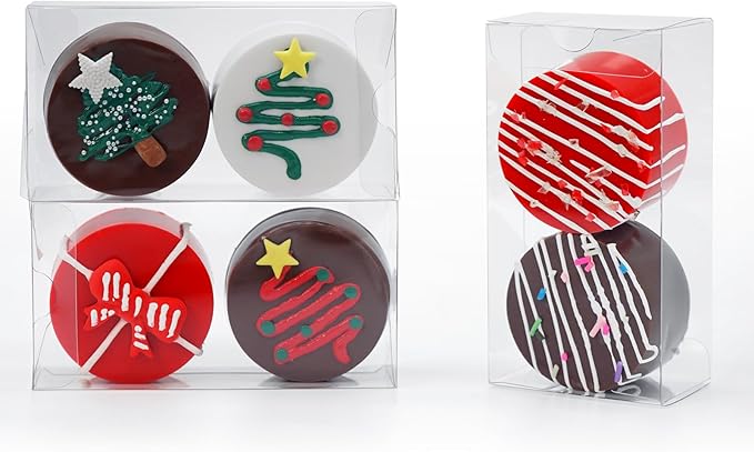 35pcs Clear Macaron Boxes, 4.17" x 2.17" x 1.38", Chocolate Covered Ore, Clear Favor, Treat & Pastry Boxes for Christmas, Birthday & Wedding