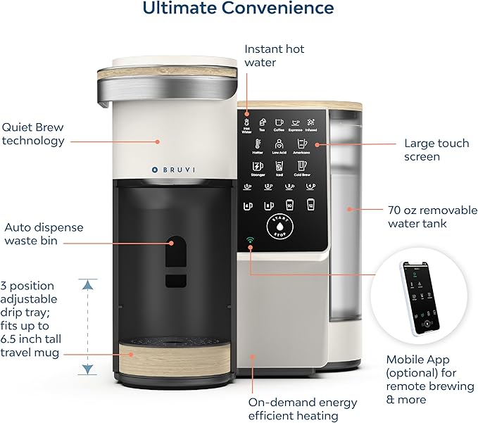 The Bundle | Single-Serve Coffee System | Includes 20 Coffee and Espresso B-Pods Coffee Brewer