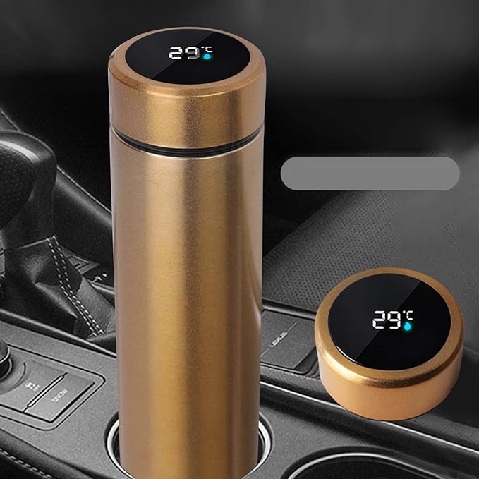 Water Bottle with LED Temperature Display,Double Walled Vacuum Insulated Water Bottle,Stainless Steel Sports AutomotiveTravel Mug,BPA-free Leak Proof Keep Cold and Keep Warm 12H