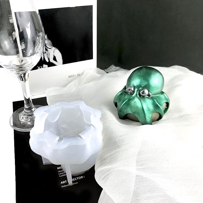 Octopus Resin Mold, 2PCS 3D Sea Animals Octopus Silicone Molds for Epoxy Resin Casting, Soap Candles Making, Home Decor Gifts, DIY Craft