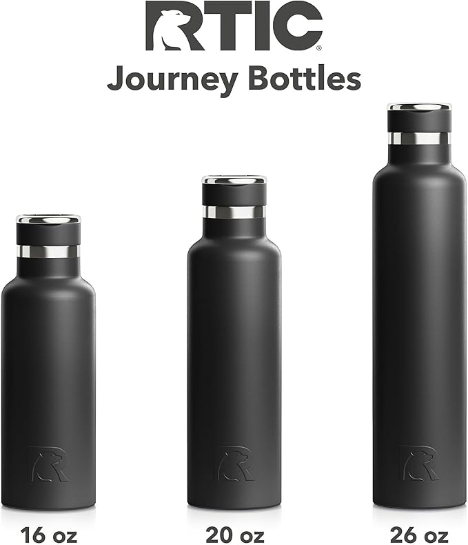 RTIC 26oz Journey Bottle Metal Stainless Steel Vacuum Insulated, BPA Free, Reusable, for Water, Hot and Cold Drinks, Travel, Sports, Camping, Pond Glitter