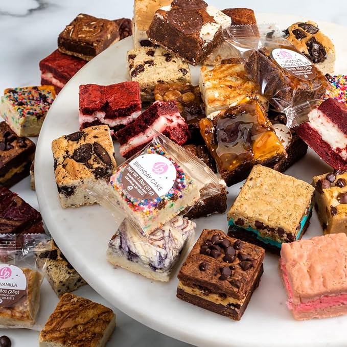 Brownie Points Baby Brownies 30 Gift Box. Individually Wrapped-Fudge Chocolate Brownies Gourmet gift for him, her, friends, family. (BP_BABY30)