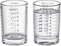 2 Pack Shot Glass Measuring Cup Set,3 oz/90ML Liquid Heavy High Espresso Glass Cup,Dishwasher Safe,Measurement of Dry and Liquid Ingredients(Black)