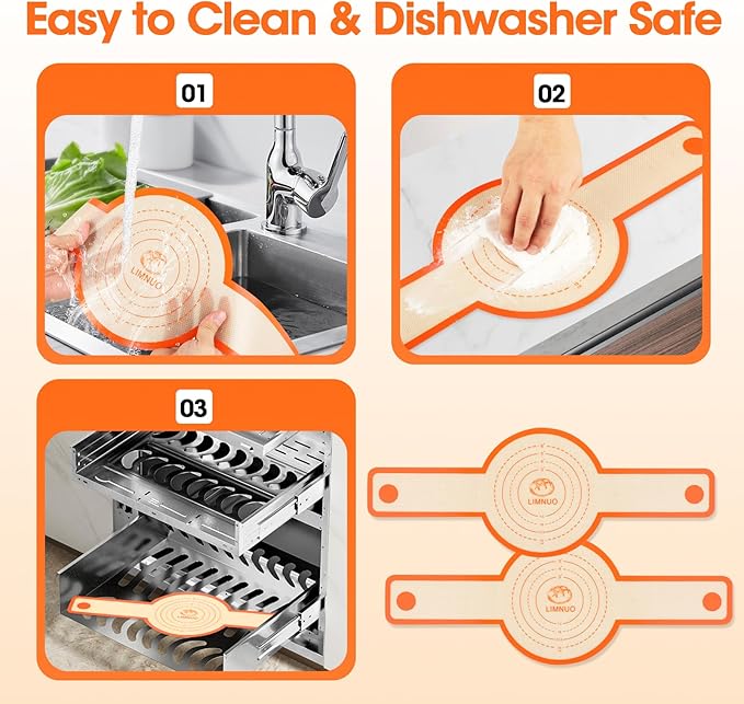 Silicone Bread Sling Dutch Oven，2 PCS Silicone Baking Mat Set，Non-Stick & Easy Clean Reusable Bread Mat With Extra Long Handles, Bread Baking Mat for Sourdough Transfer