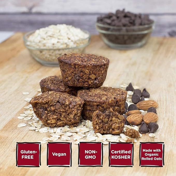 Bobo's Oat Bites (Almond Brownie, 30 Pack Box of 1.3 oz Bites) Gluten Free Whole Grain Rolled Oat Snack- Great Tasting Vegan On-The-Go Snack, Made in the USA