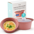 27oz Platinum Silicone Microwave Steamer Pot with Handle & Lid - Korea 100% Food-Grade Steamer Bowl, Heat-Resistant Cooker with Steam Holes, Easy Clean, Dishwasher Safe, Dry Rose