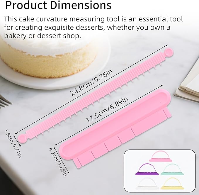 5pcs Cake Arch Guide Tools, Plastic Adjustable Fondant Cake Arc Ruler Practical Baking Pastry Measure Tools Suitable for Home Bakery Dessert Shop