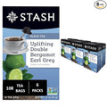 Stash Tea Double Bergamot Earl Grey Black Tea - Caffeinated, Non-GMO Project Verified Premium Tea with No Artificial Ingredients, 18 Count (Pack of 6) - 108 Bags Total