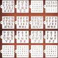 Alphabet Letter Stencils for Cookies Decorating - 16 Pack Letters Numbers Stencil Templates for Cakes Coffee Baking, Reusable Cursive Cookie Stencils for Wood Crafts Painting & Cake Coffee Airbrushing