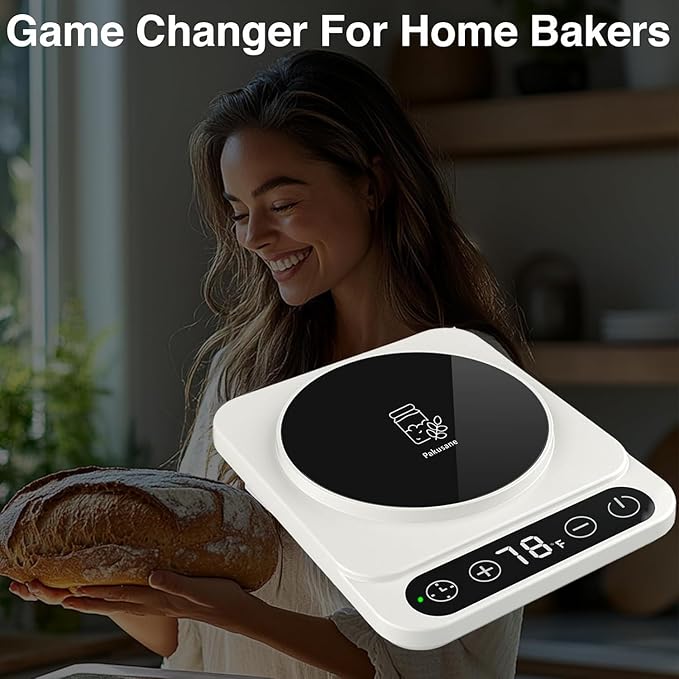 Pro Sourdough Starter Warmer Mat 3.0 – Sourdough Heating Mat Precise 1°F Thermostat (70–100°F), Auto Heating On/Off, 12H Timer, Ideal for Consistent Fermentation in Any Kitchen Basic-BLK