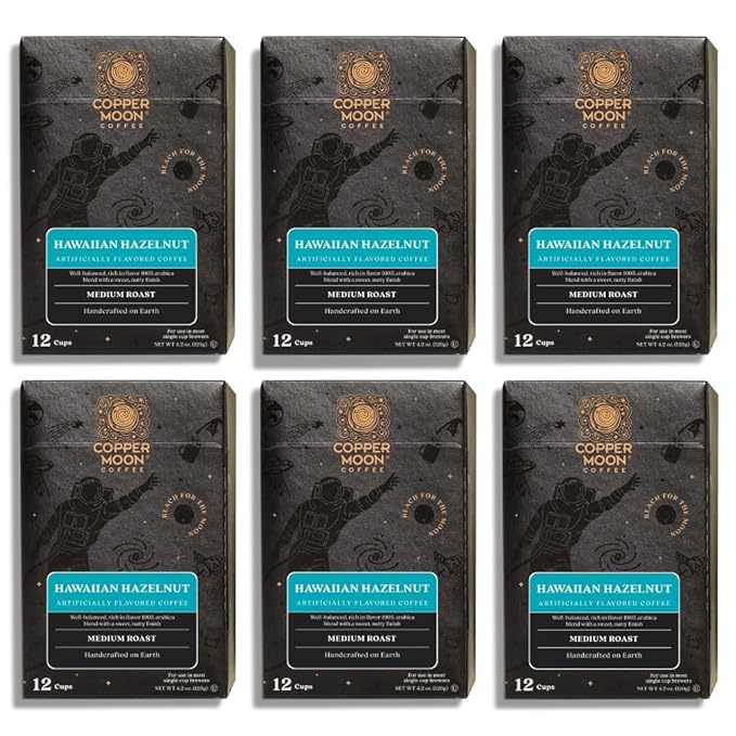 Copper Moon Hawaiian Hazelnut Coffee Pods for Keurig K-Cup Brewers, 72 Count