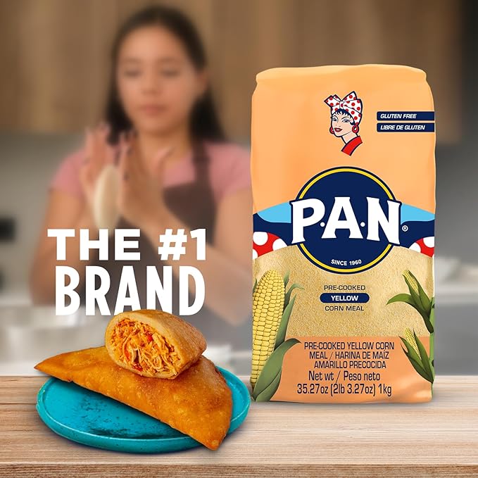 P.A.N. Yellow Corn Meal – Pre-cooked Gluten Free and Kosher Flour for Arepas (2.2 lb/Pack of 1)