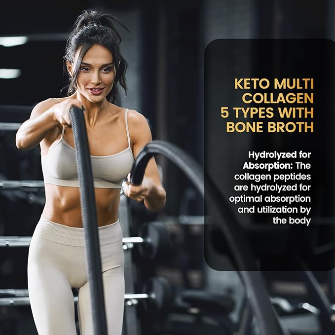 Multi Collagen Protein Powder 16.2 oz (Pack of 12) | 5 Types with Bone Broth, Hydrolyzed Peptides, Biotin & MCT Oil, Unflavored, Supports Skin, Hair, Nails, Joints & Gut Health