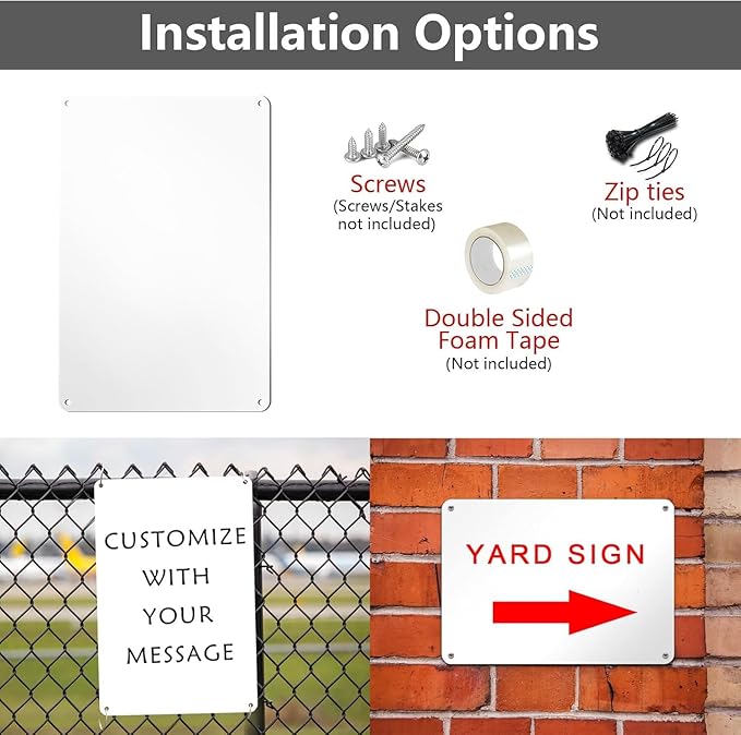 White Blank Metal Sign,10 x 7 Inches Sturdy Rust Free Aluminum Metal Signs White Color Blank Sign, Waterproof, Easy Mounting, Indoor or Outdoor Use (10)
