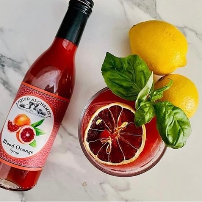 Liquid Alchemist Blood Orange Syrup for Cocktails - Real Ingredients Make this the Perfect Winter Cocktail or Margarita Mix - Non-GMO Blood Orange Sour Mix (25 oz)