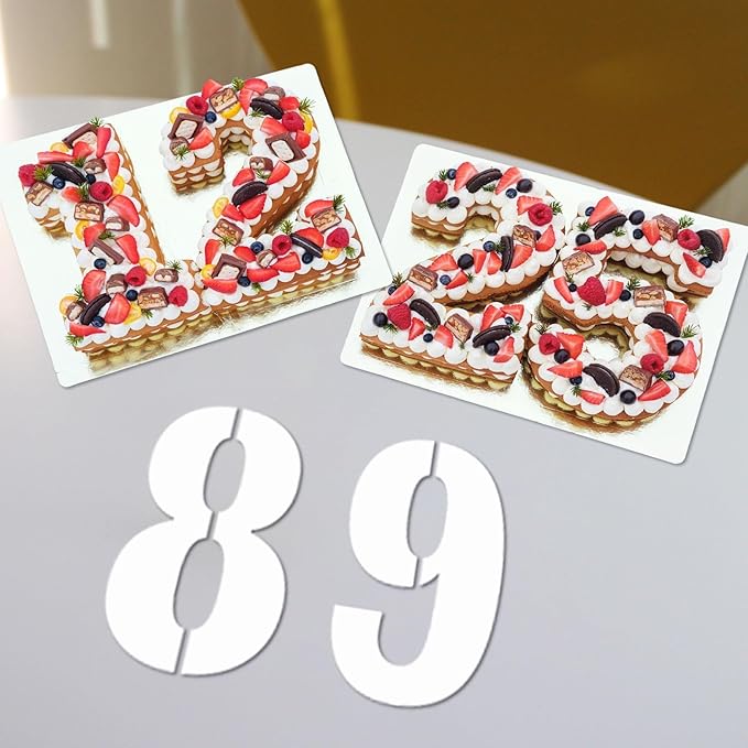 18 Inch Number Stencils Set, Large 0-9 Plastic Address Number Stencils Reusable Cake Digital Templates for Painting on Wall,Wood,Parking Lot,Mailbox and DIY Art Projects