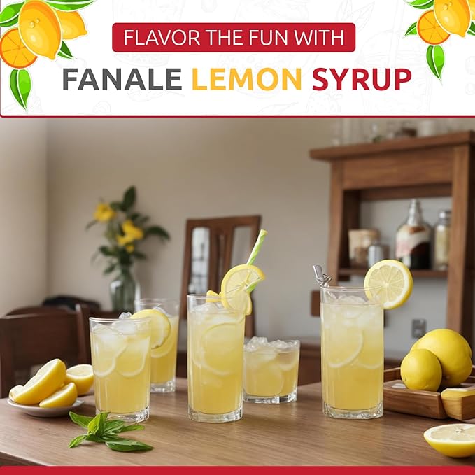 Fanale Premium Flavoring Concentrated Syrup for Bubble Tea 11 lb | Lemon Flavor Syrup | for Boba Tea, Smoothies, Slushes, Desserts | 11lb | SRP120