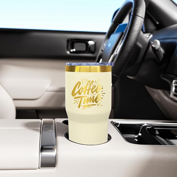 20 oz Tumbler Stainless Steel Tumbler with Lid and Straw, Double Wall Vacuum Insulated Travel Coffee Mug for Laser Engrave, Powder Coated Cups for Hot and Cold Drinks (Cream,1 pack)