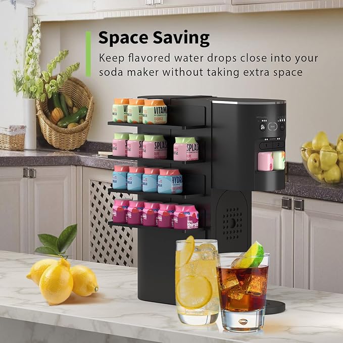 Flavor Storage Holder Compatible With Ninja Thirsti , Side-mounted 4-tier flavore water drops organiser, space-saving design, easy to access,Holds 20 Flavore Water Drops