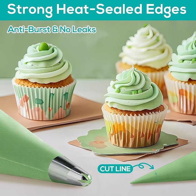 12 Inch Thick Disposable Piping Bags, 100PCS Anti Burst Pastry Bags for Cake Decorating Cream Frosting and Baking Supplies, Tipless Piping