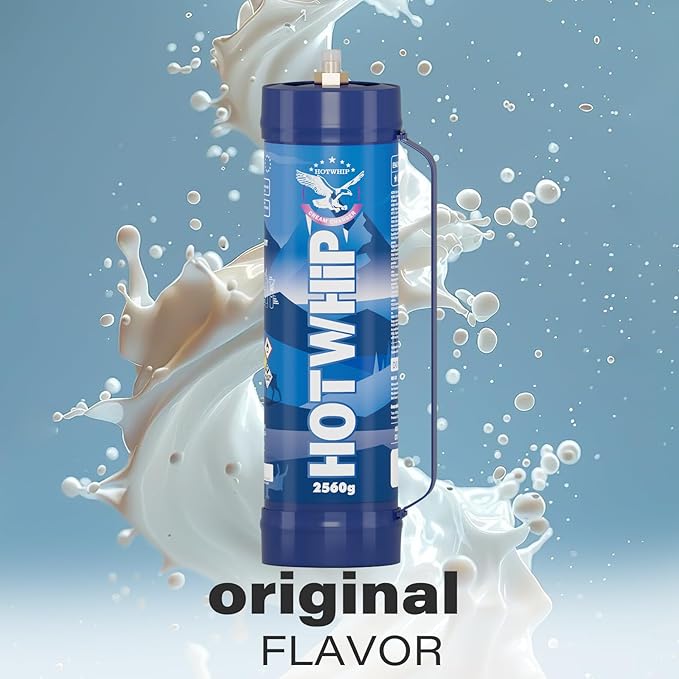 Whipped Cream charger 4.0L Tank,2560g x 2 Original Flavor Whip Cream Charger Cylinder Food Grade 99.99% Pure for Whipped Cream Making,Leak Proof Dispenser,2 Cylinder