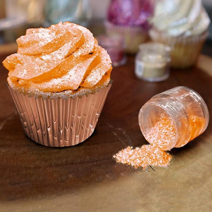 Bakell - Tinker Dust Creamsicle Orange Edible Glitter for Cakes, Cupcakes, Cake Pops, Drinks, Desserts and Beverages, 1x 45g Shaker Jar