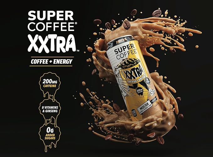 Super Coffee XXTRA, Keto Protein Coffee (0g Added Sugar, 7g Protein, 130 Calories) [Vanilla] 15 Fl Oz, 12 Pack | Iced Smart Coffee Drinks - SoyFree GlutenFree