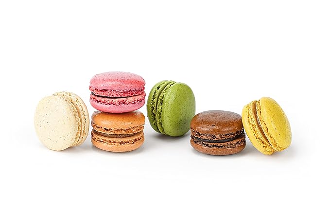 French Almond Macarons Cookies Gift Box – 12 pcs (Pack of 2) – Non GMO, Assorted Macaroons Cookies - Imported From France
