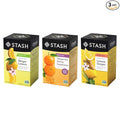 Stash Tea Bright Citrus Tea Sampler - Assortment of Caffeinated and Decaf Teas, Including Lemon Ginger, Meyer Lemon and Honey Tangerine Tea, 18-20 Count (Pack of 3)