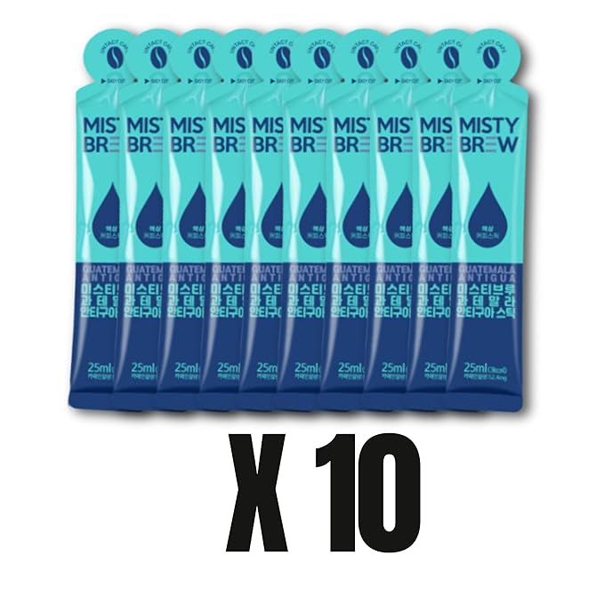 Cold Brew Coffee Concentrate liquid, Single Serve Coffee Sticks, MistyBrew, Imported from Korea, Premium coffee (10 stickes, Antigua)