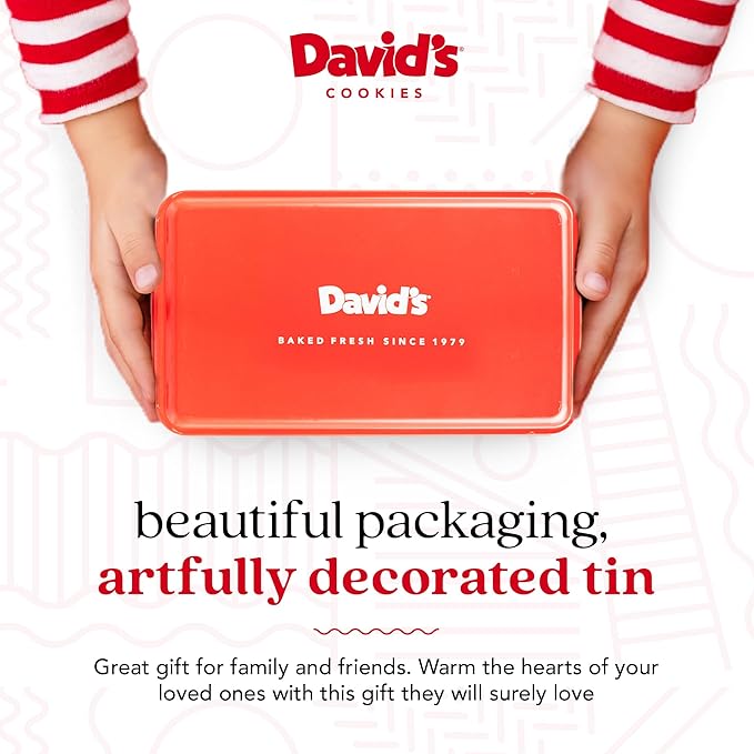 David's Cookies Freshly Baked Cookies Assortment - Delicious Handmade Soft Variety - Exquisite Gourmet Gift for Friends & Family on Special Occasions - Chocolate Chunk, Peanut Butter Chip, Double Chocolate Chunk & Oatmeal Raisin Flavors 8 Count