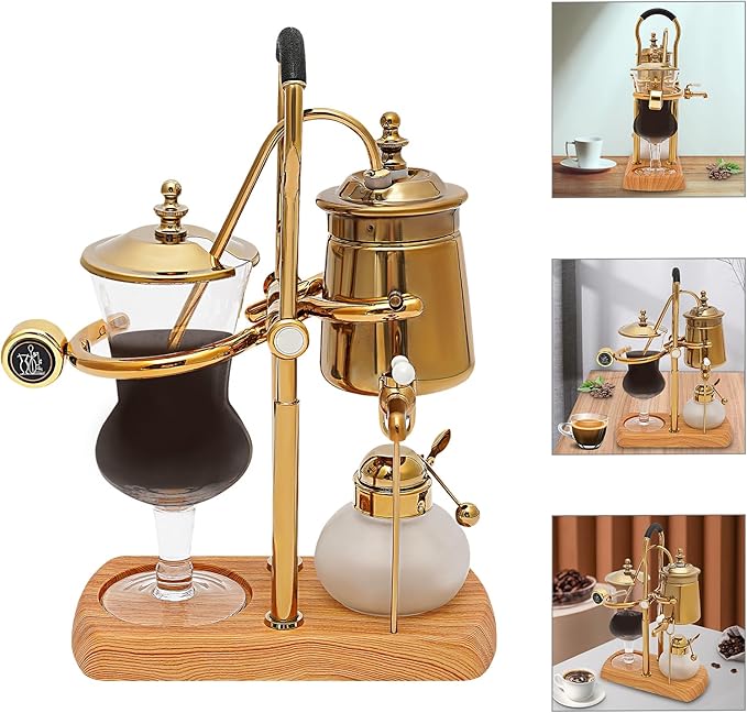 Retro Coffee Brewer,Belgium Luxury Royal Family Balance Syphon Coffee Maker,Vintage Coffee Maker with Filter