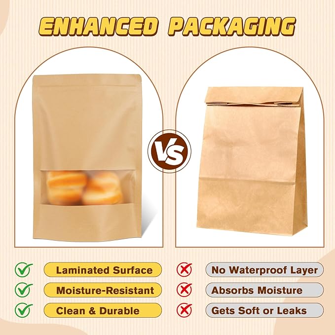50 Pack Smell Proof Bag, Stand Up Zip Lock Bags, Cookie Bags with Seal, Resealable Pouches, Packing Bags for Cheese, Herbs, Coffee, Spice, Nuts, Soap, Bath Salts, Party Favors, Tea