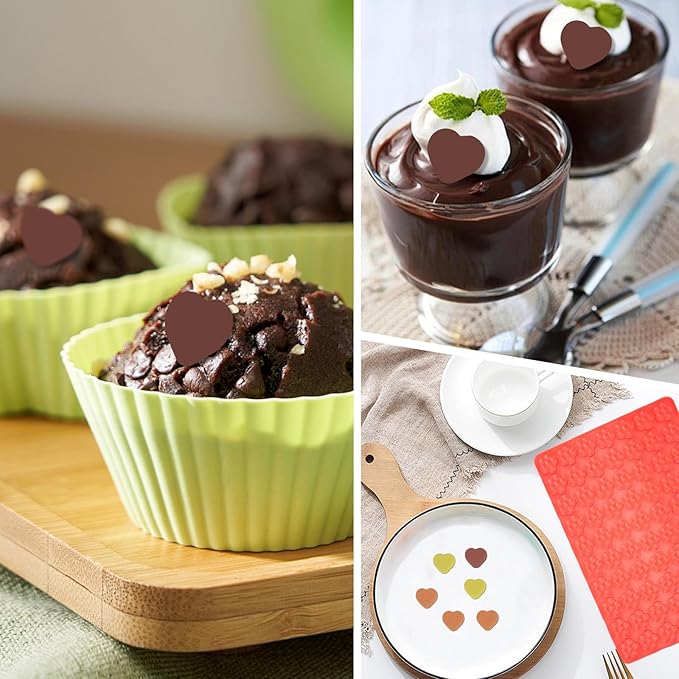 1 Pcs Heart Silicone Chocolate Molds for Gummy, Candy, Small Homemade Treats With Scraper,Gummy Silicone Molds