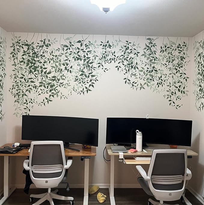Tree Stencils for Painting on Wood Leaf Vine Stencil Large Bird Branch Stencils for Crafts Reusable for Wall Furniture Canvas Decor