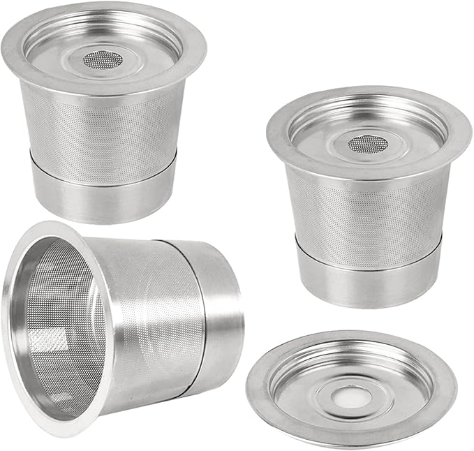 3 Pack Reusable Stainless Steel K Cup & Coffee Pods Filters for Ninja Coffee Maker, Compatible with Ninja CFP101, PB041 & PB051 Single Serve and Dual Brew Coffee Makers